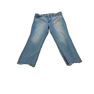 Good‎ American Women's Denim Straight Split Pockets Fray Hem Jeans Size 22W Plus